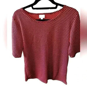 Lularoe 2x black & bright coral Gigi polka dot print. Pucker texture.Dressy. NWT